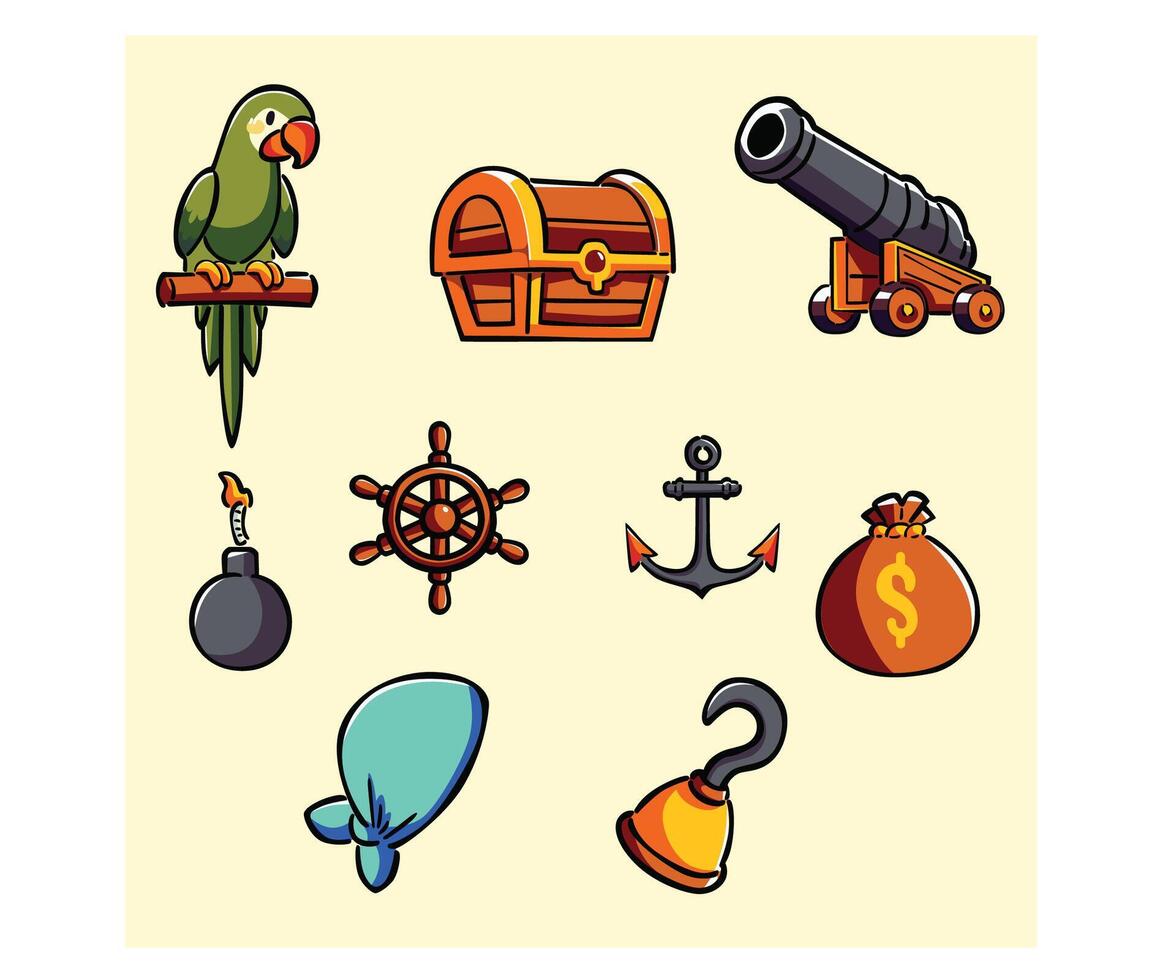 Pirates Cute Doodle Collection vector