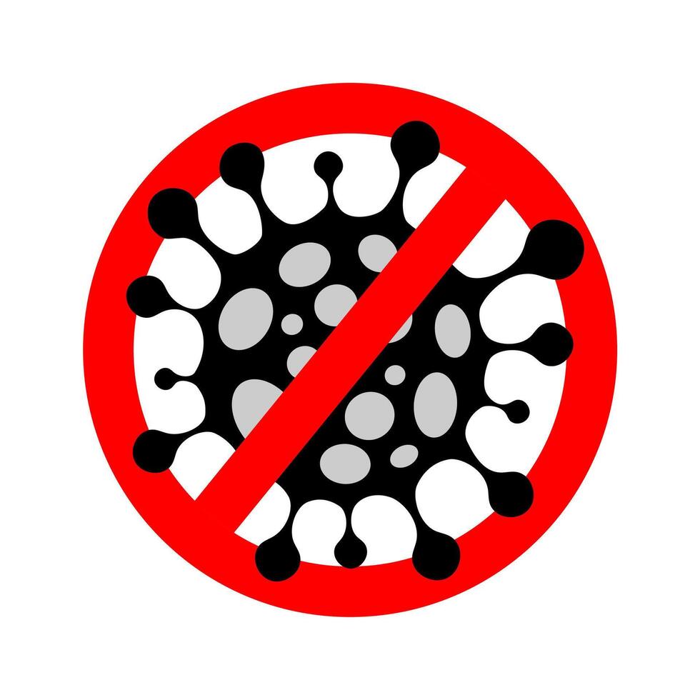 Stop Virus sign isolated on white background. No virus icon. vector