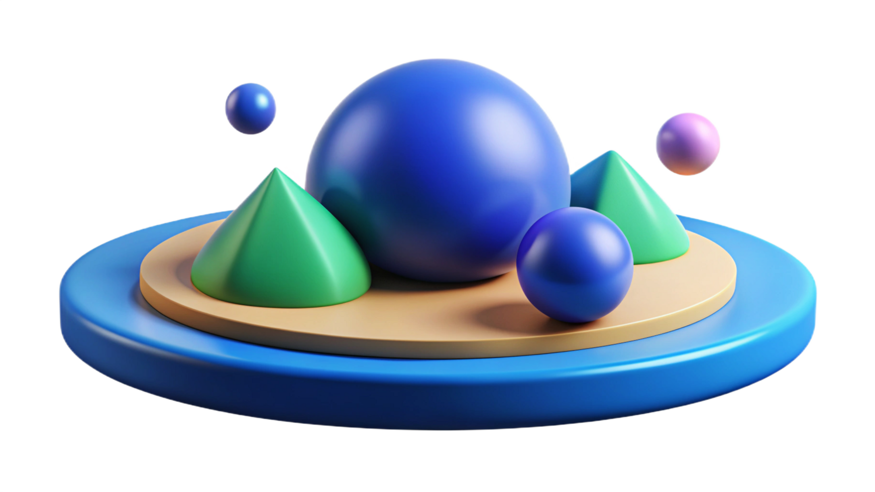 A set o f 3D shapes png