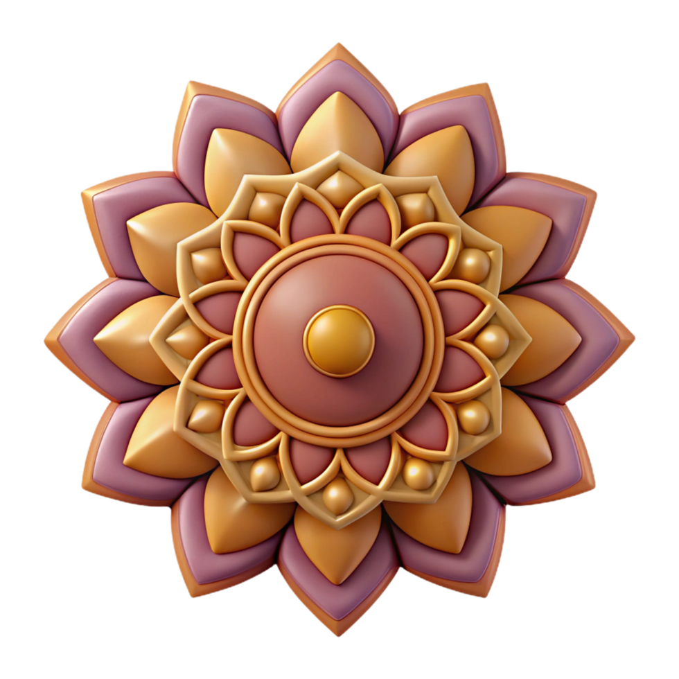 Brown color 3D mandala png