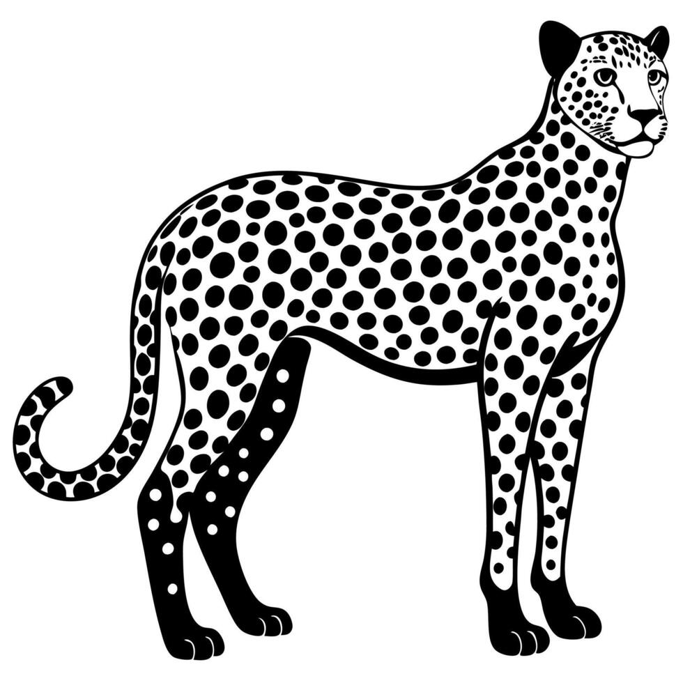 cheetah silhouette on a white background vector