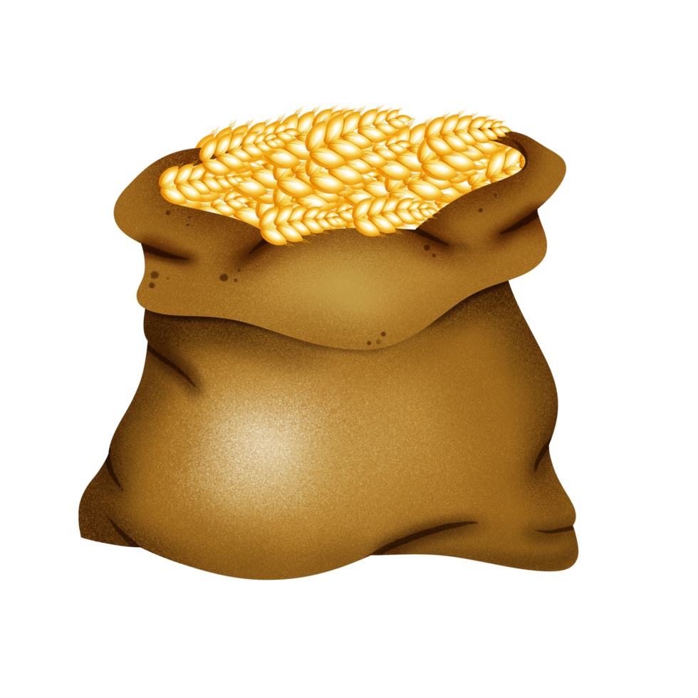 Wheat sack in Autumn illustration png
