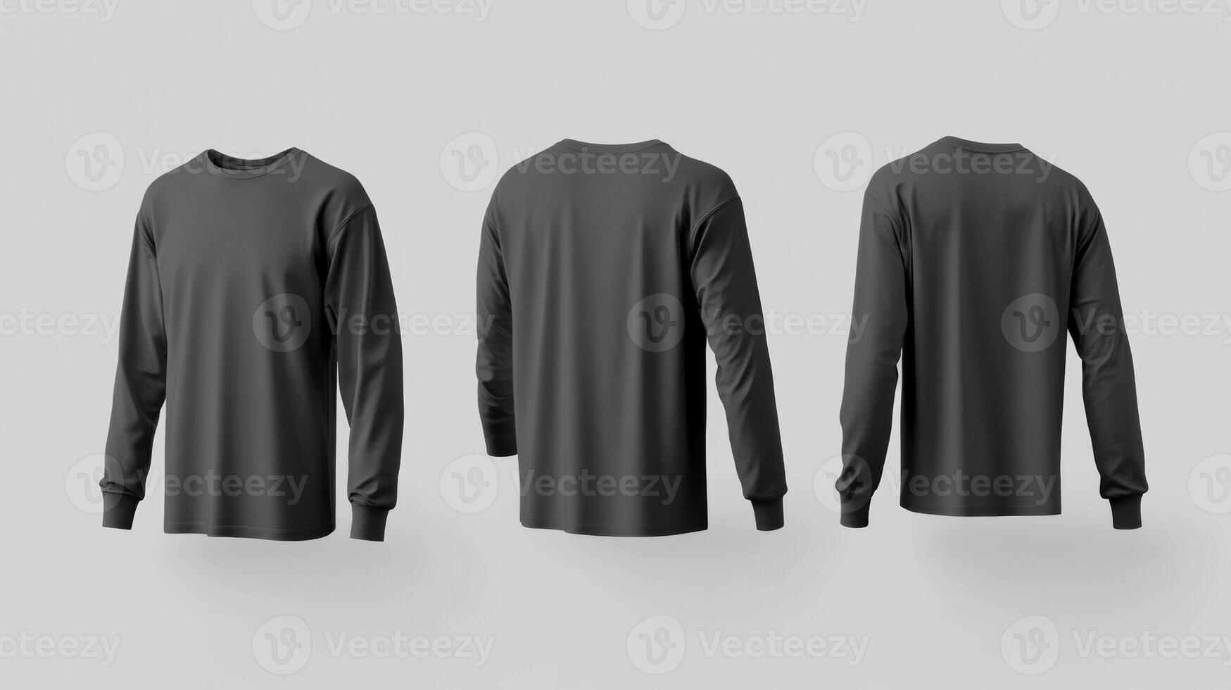 Blank gray long sleeve t-shirt mockup photo