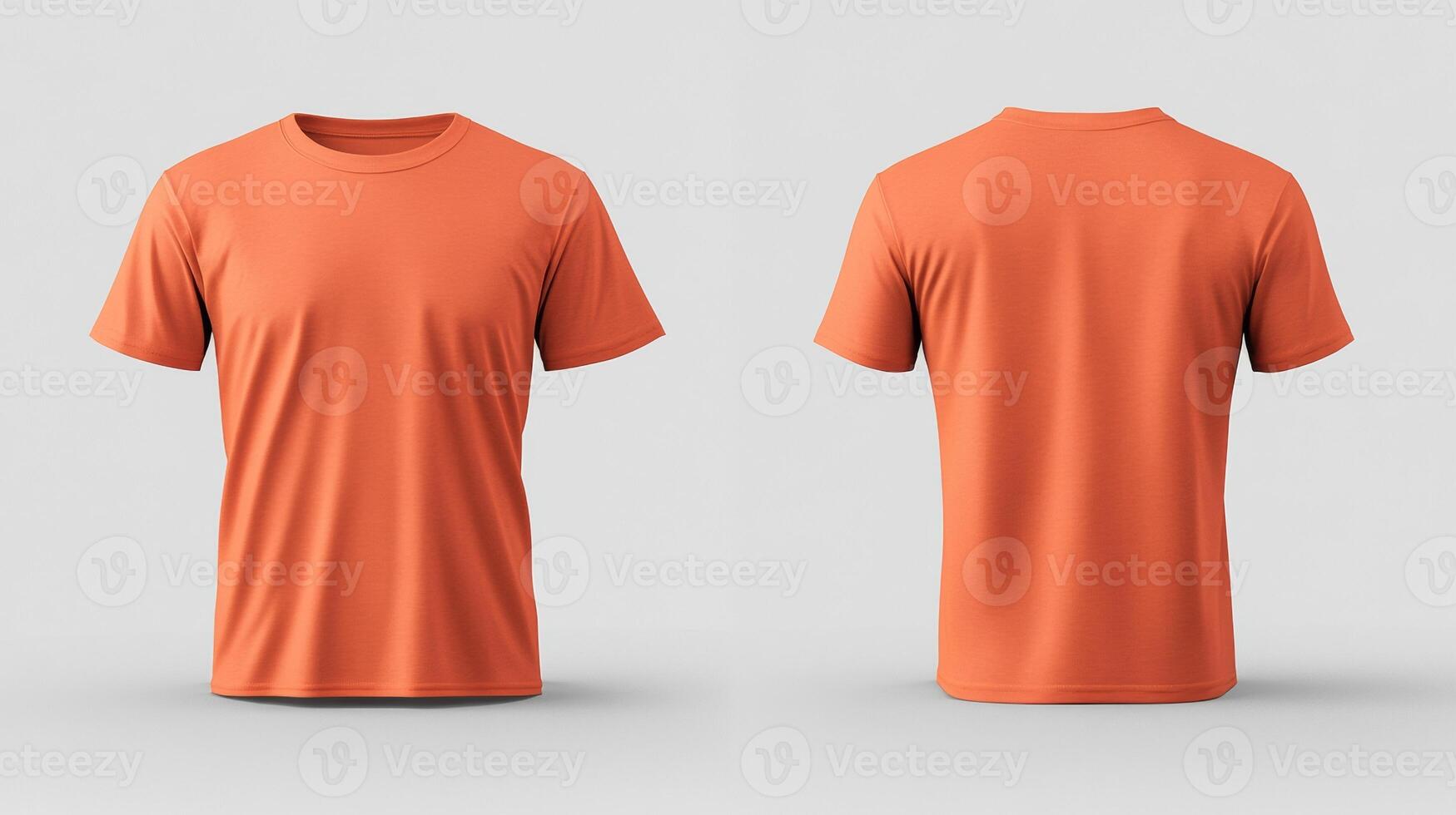 Blank orange short sleeve t-shirt mockup photo