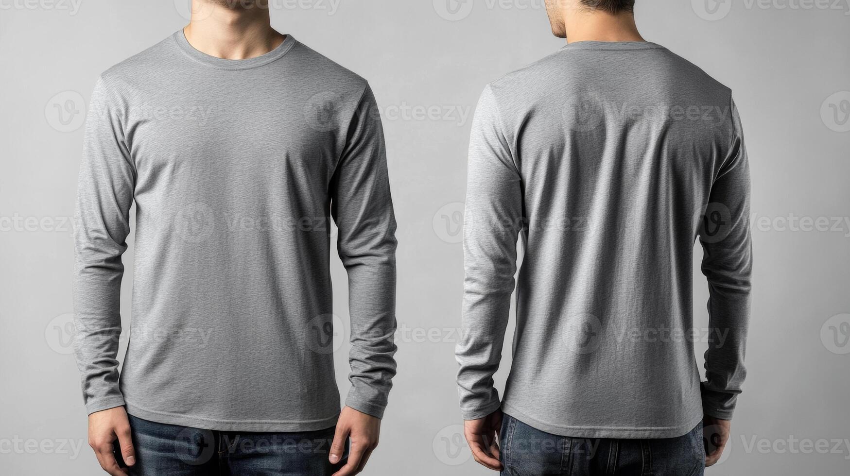Blank gray long sleeve t-shirt mockup photo