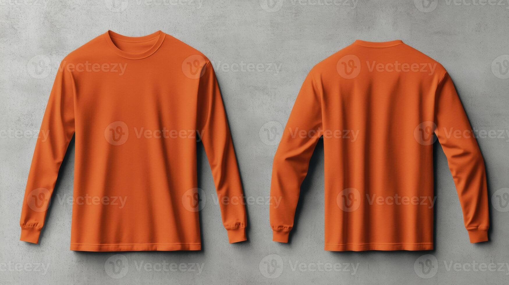 Blank orange long sleeve t-shirt mockup photo