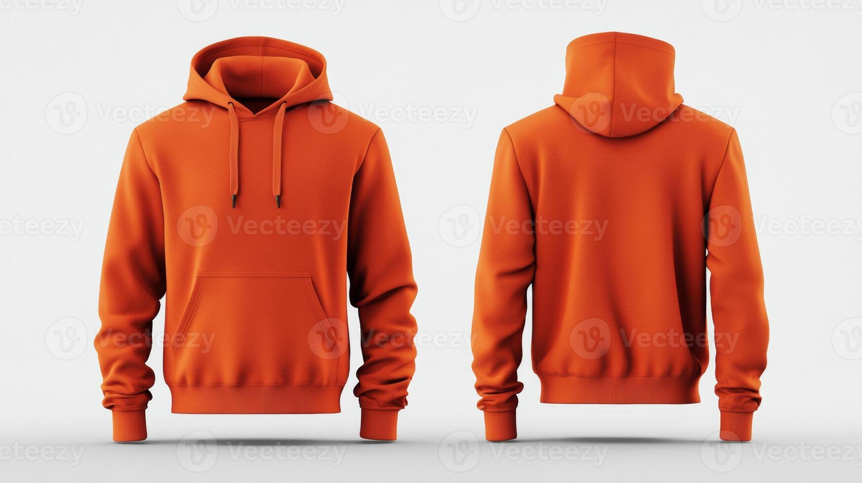 Blank orange hoodie mockup photo