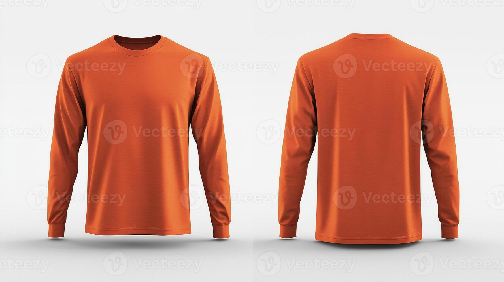 Blank orange long sleeve t-shirt mockup photo