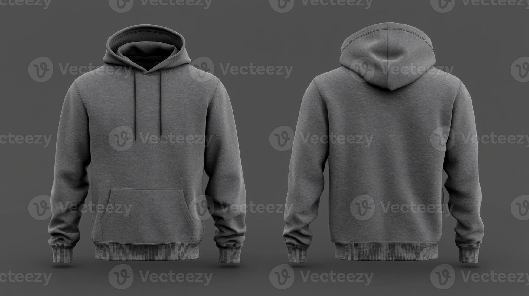 Blank gray hoodie mockup photo