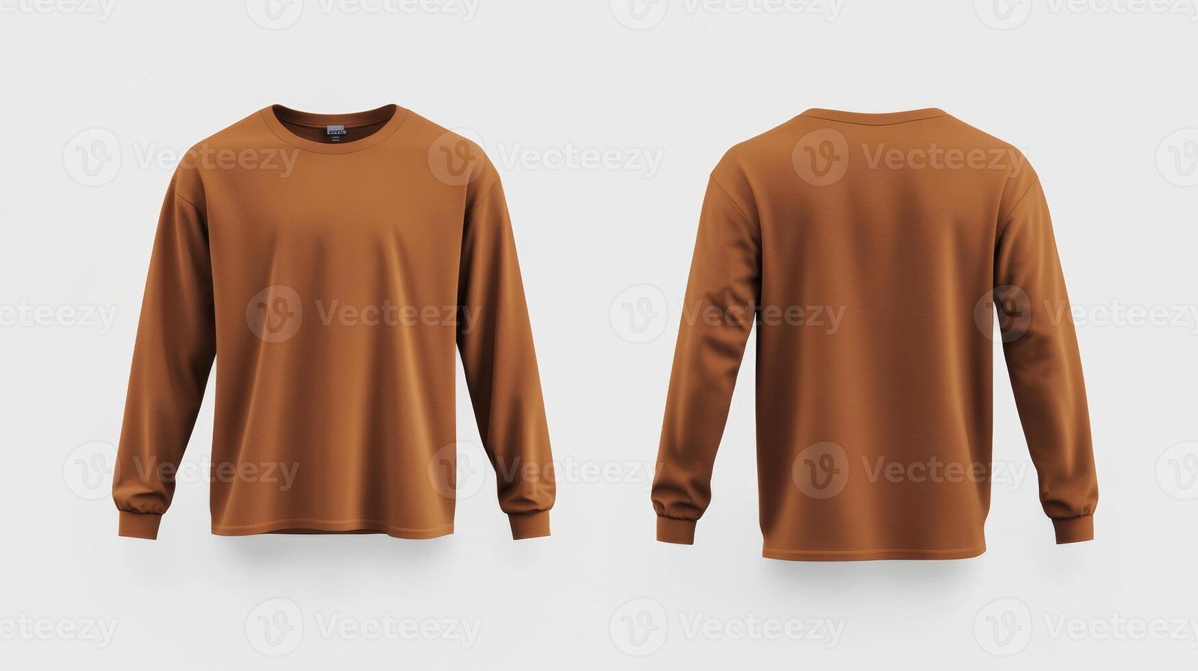 Blank brown long sleeve t-shirt mockup photo