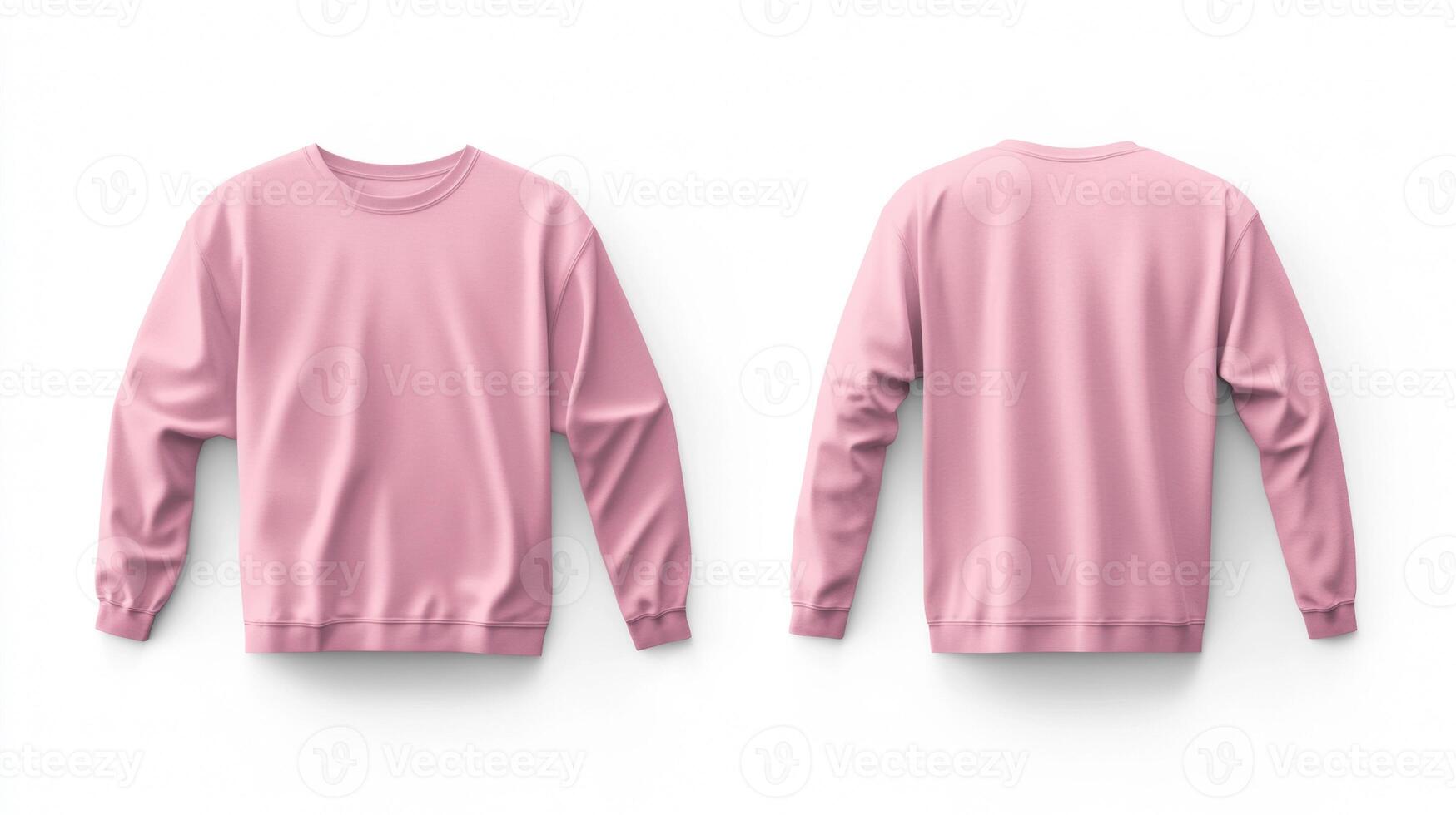 Blank pink long sleeve t-shirt mockup on white background photo