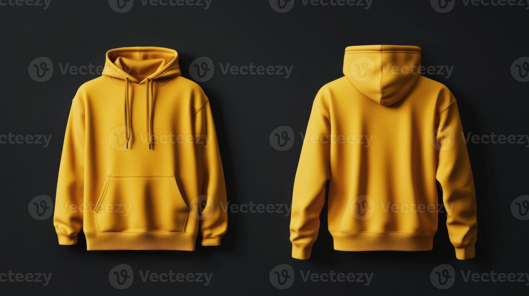 Blank yellow hoodie mockup photo