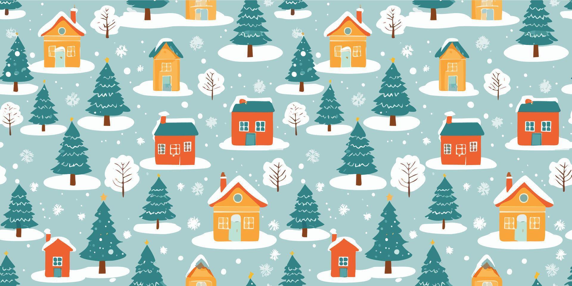 Merry Christmas Seamless Pattern Background Design vector