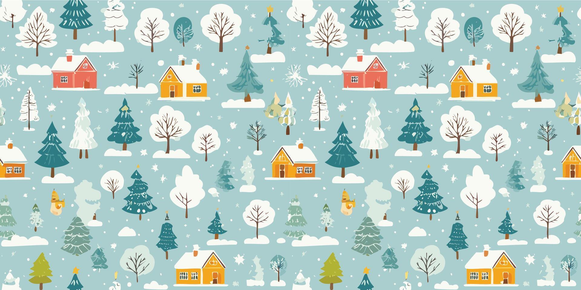 Merry Christmas Seamless Pattern Background Design vector