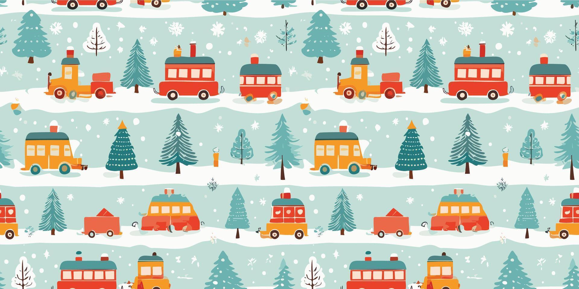 Merry Christmas Seamless Pattern Background Design vector