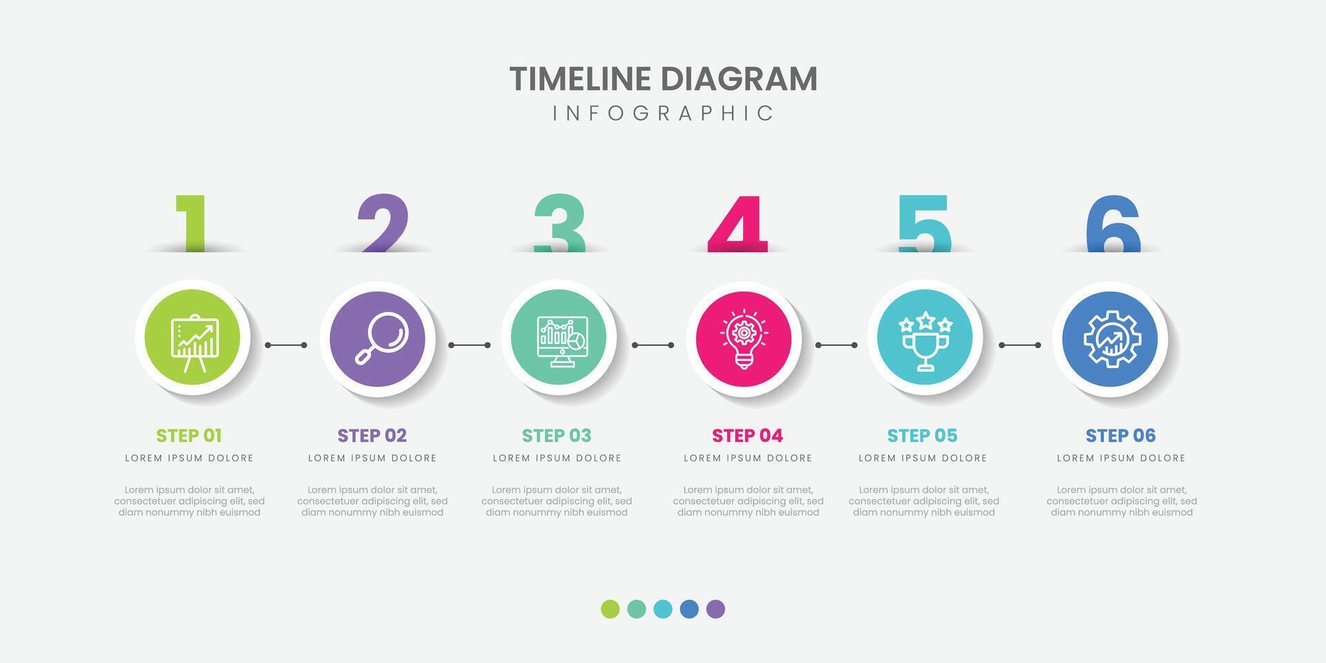 Horizontal progress bar featuring 5 arrow shaped elements, symbolizing the five stages of business strategy and progression. Clean timeline infographic design template. vector