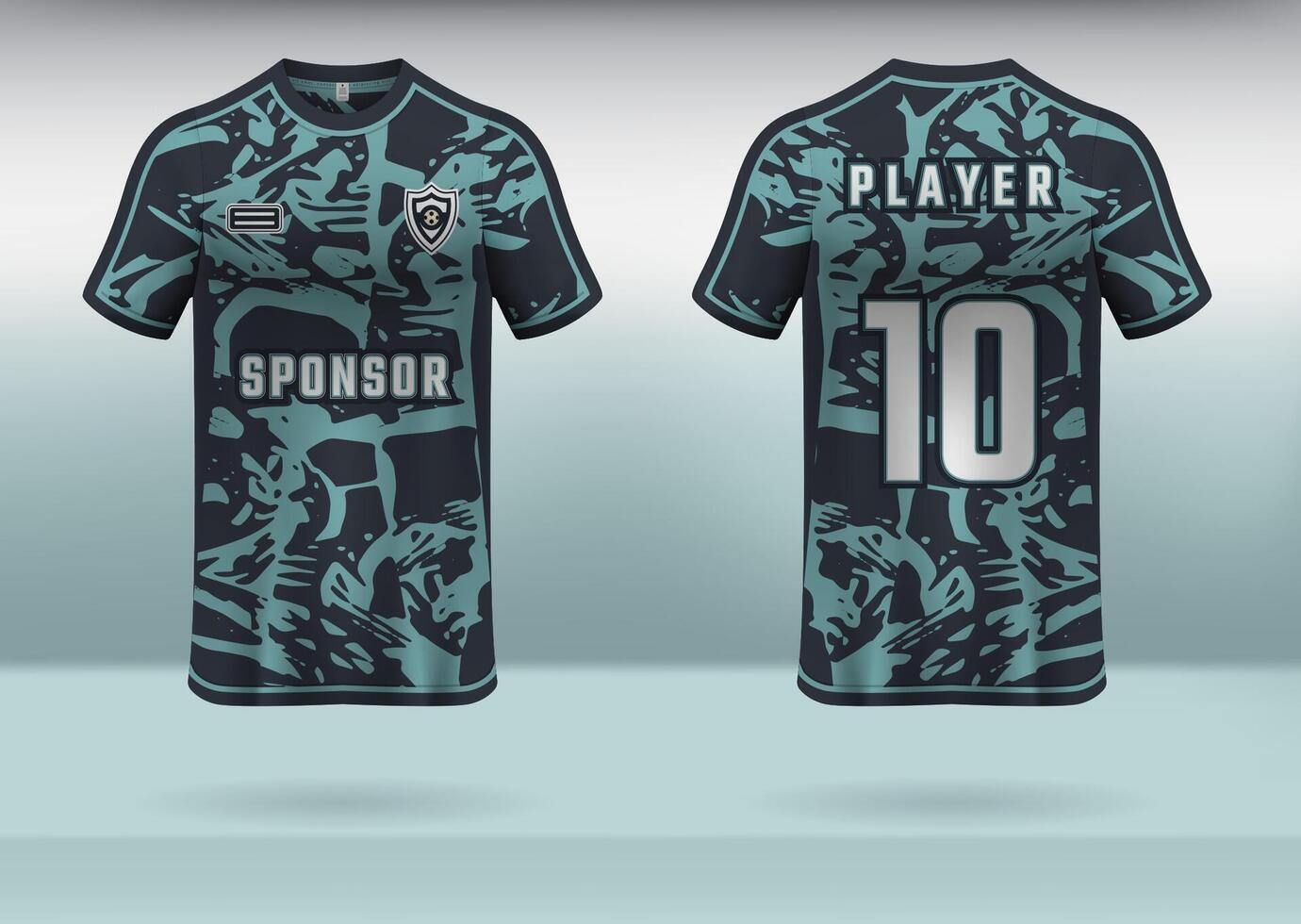 Sports uniform background design easy for sublimation printing with green abstract pattern vector