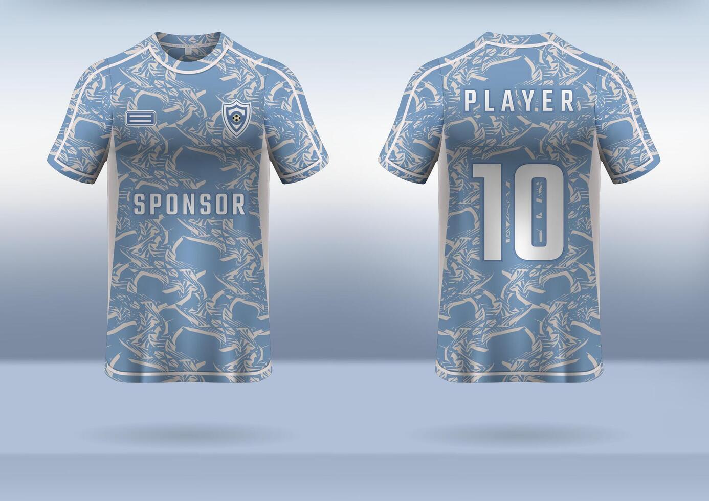 Sports uniform jersey design easy for sublimation printing with blue abstract pattern vector