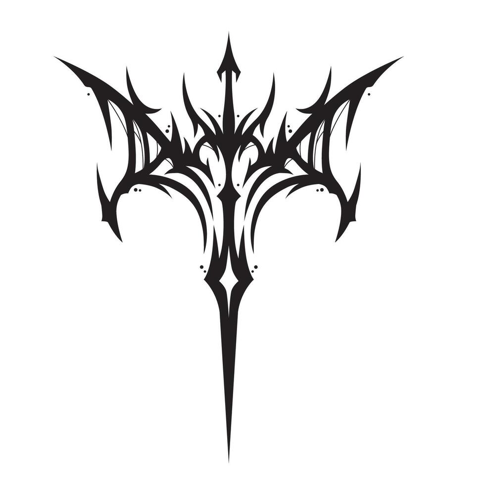 abstract aesthetic monochrome gothic tribal tattoo vector