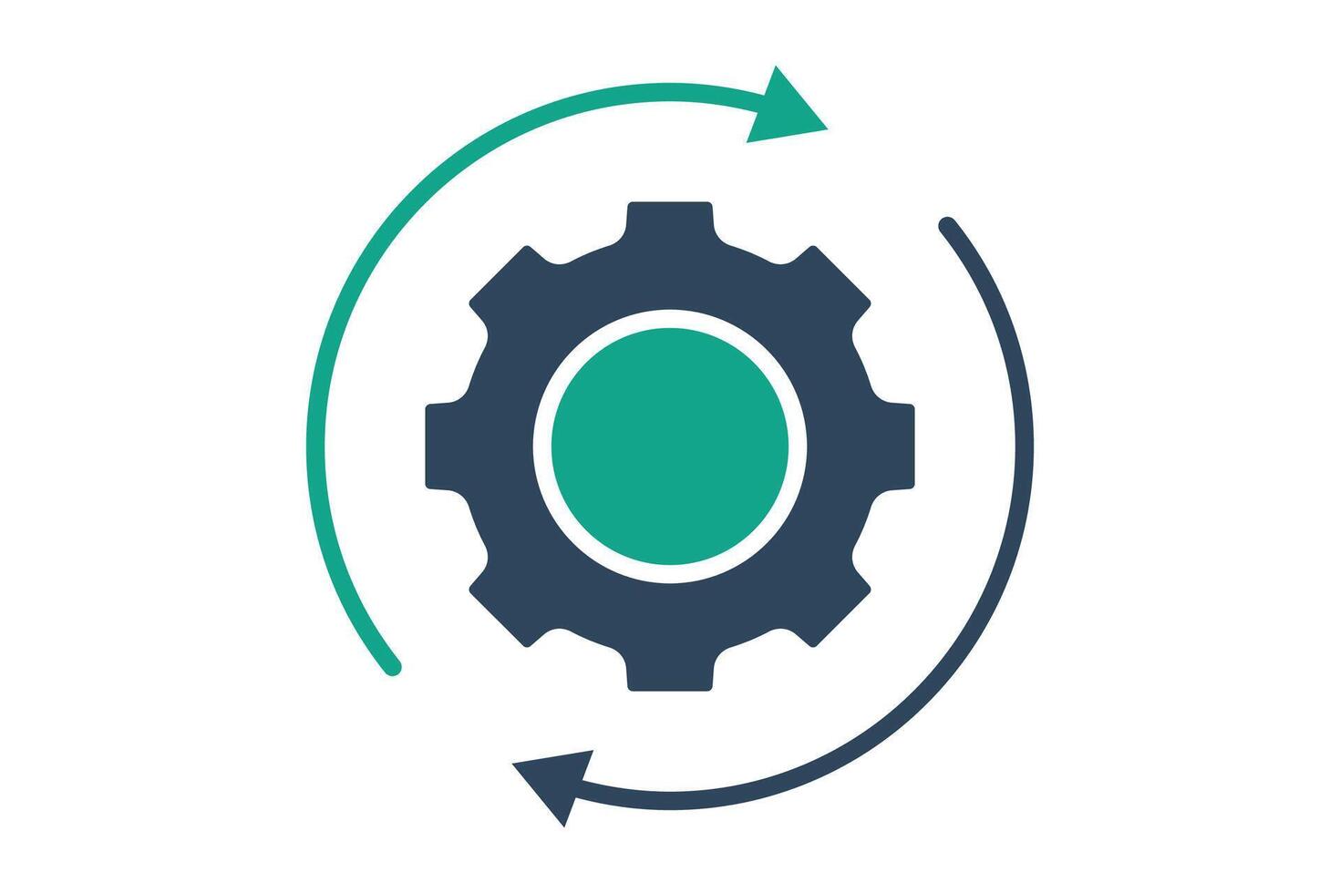 Operation icon. solid icon style. gear with arrow. icon related to efficiency. productivity elements illustration vector