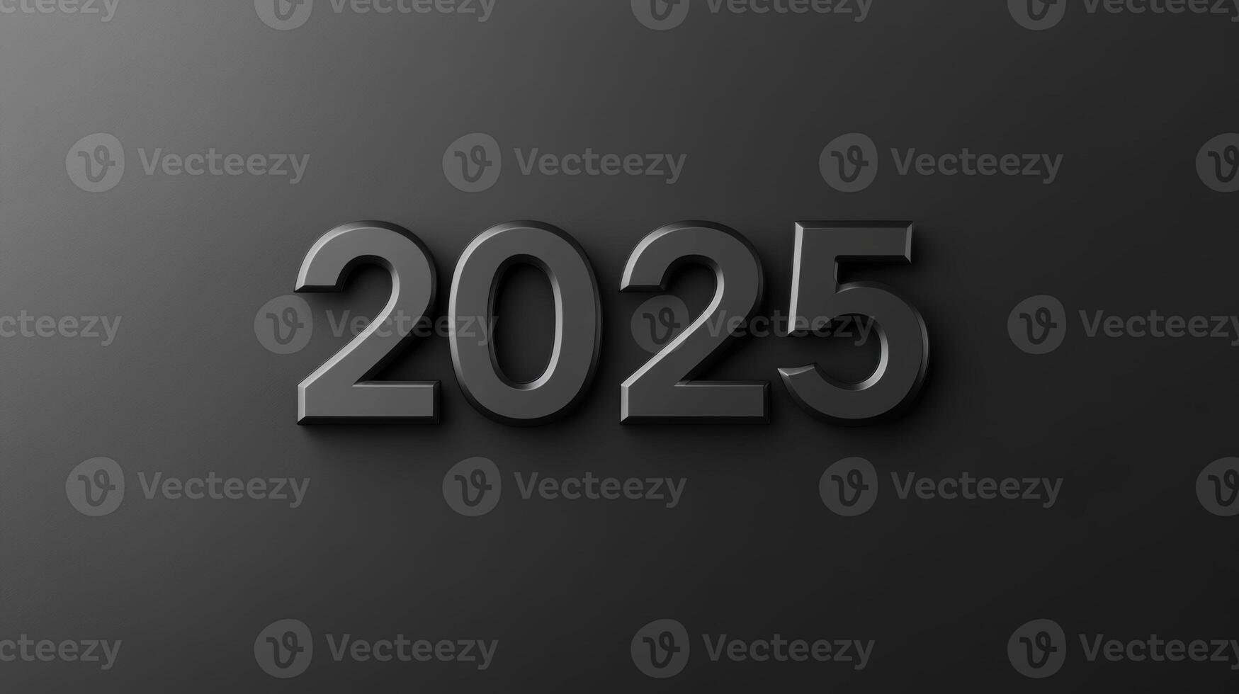 Elegant and bold 2025 numbers on a black textured background photo