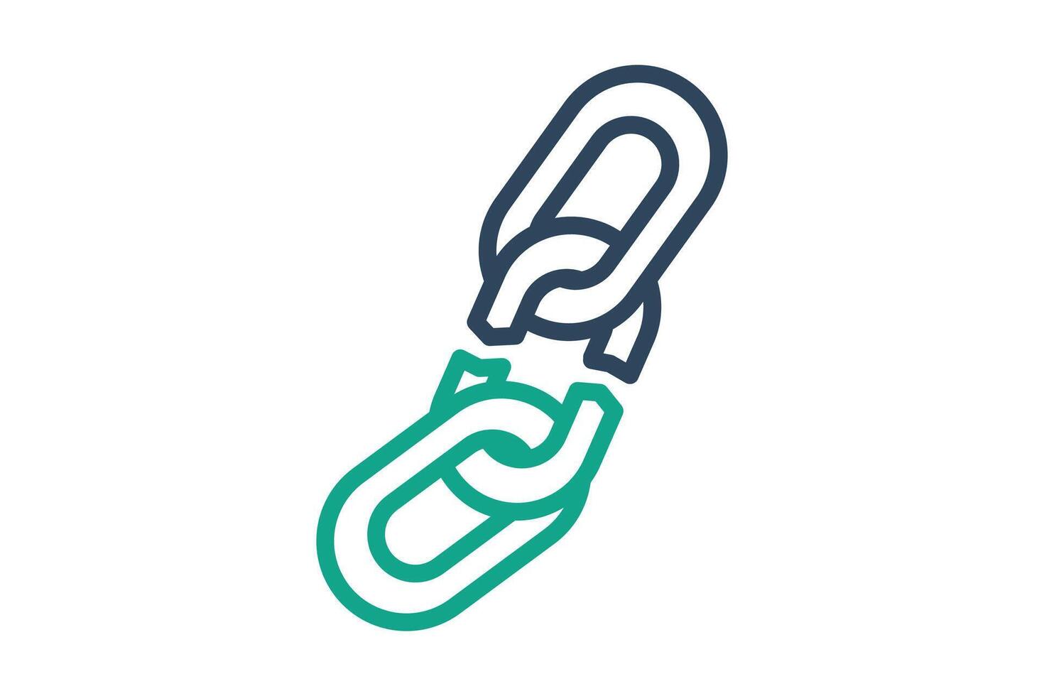 Weakness icon. line icon style. broken chain. icon related to SWOT. business elements illustration vector