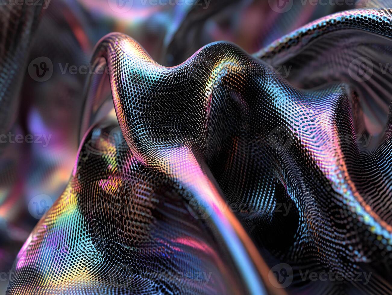 Organic wave surface with dynamic textures and light reflections. photo