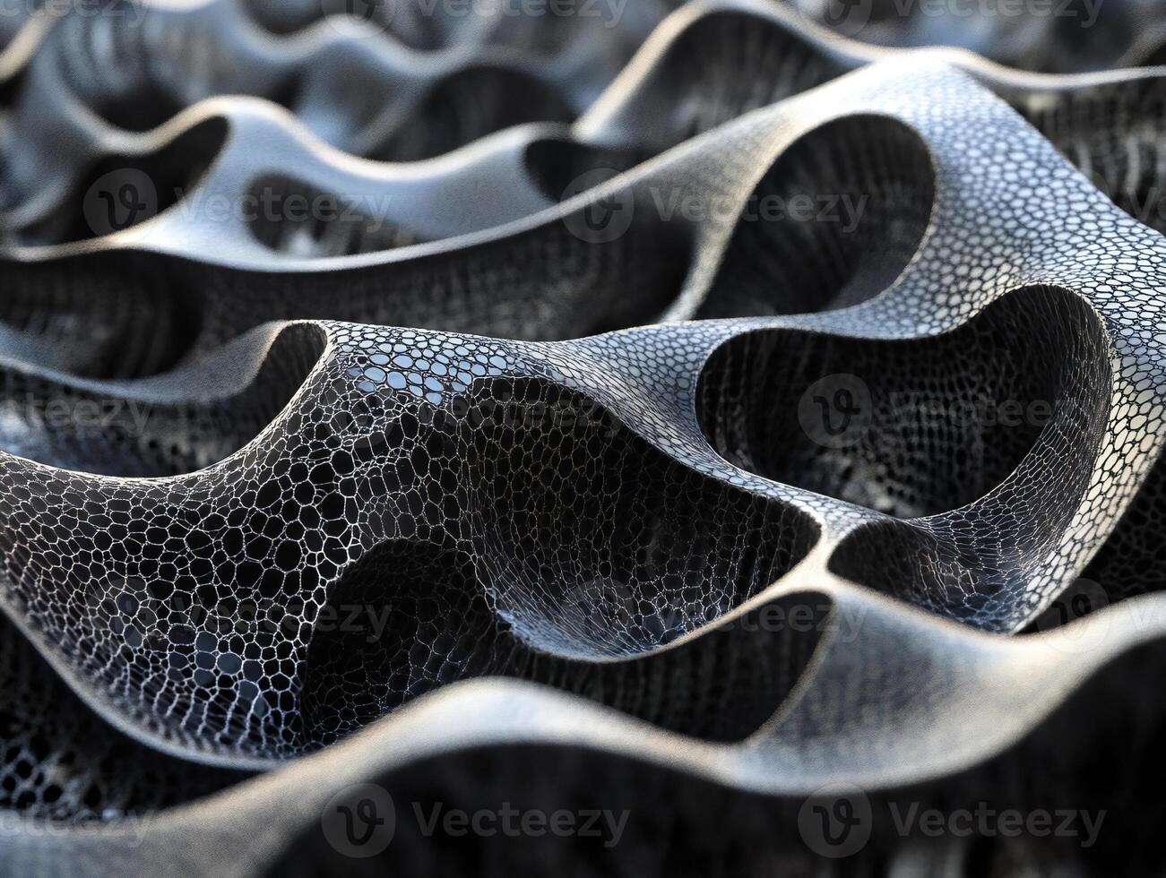 Organic wave surface with dynamic textures and light reflections. photo