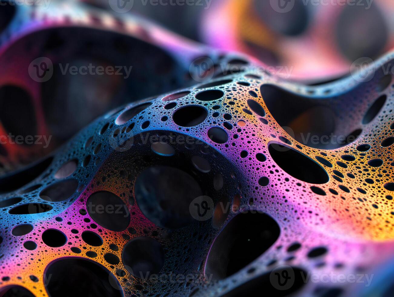 Organic wave surface with dynamic textures and light reflections. photo