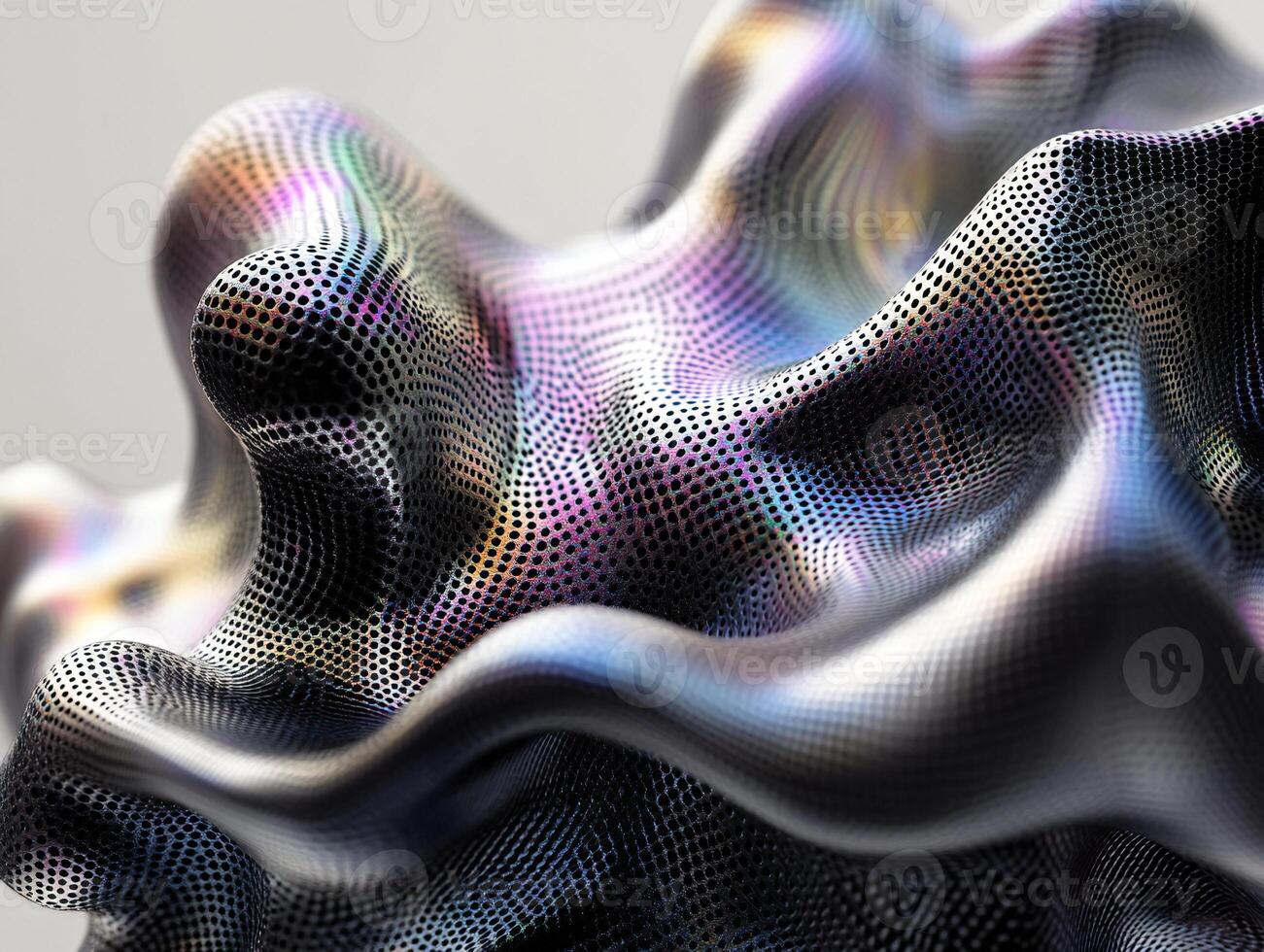Organic wave surface with dynamic textures and light reflections. photo