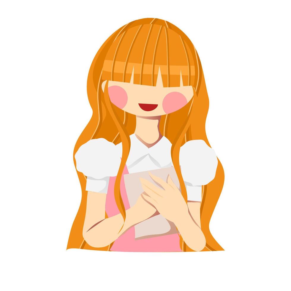 Women holding a mail or envelope vector