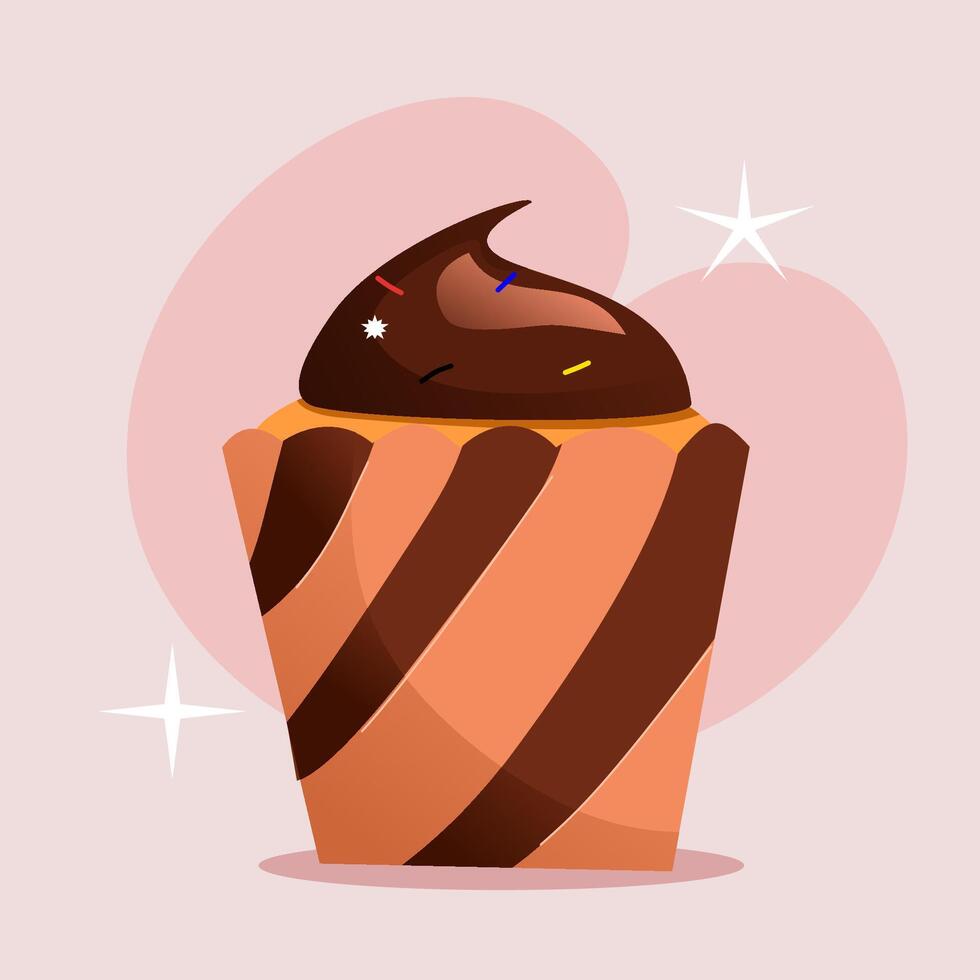 Set of cupcakes illustration vector