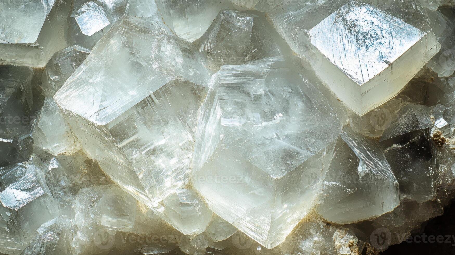 Muscovite crystal highlighted in close-up view showcasing its brilliance photo