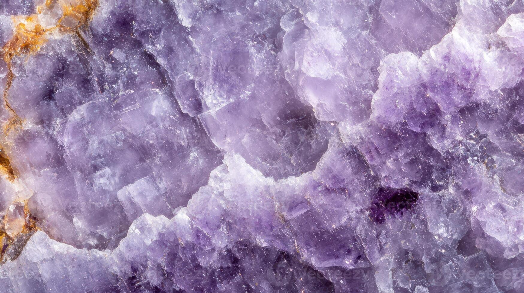 Macro shot of lepidolite showcasing its smooth purple surfaces and mineral inclusions. photo