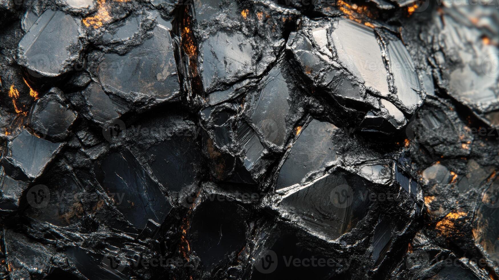 Polished tektite with a dark, glossy finish, displayed in a close-up shot that emphasizes its natural texture and reflective properties. photo