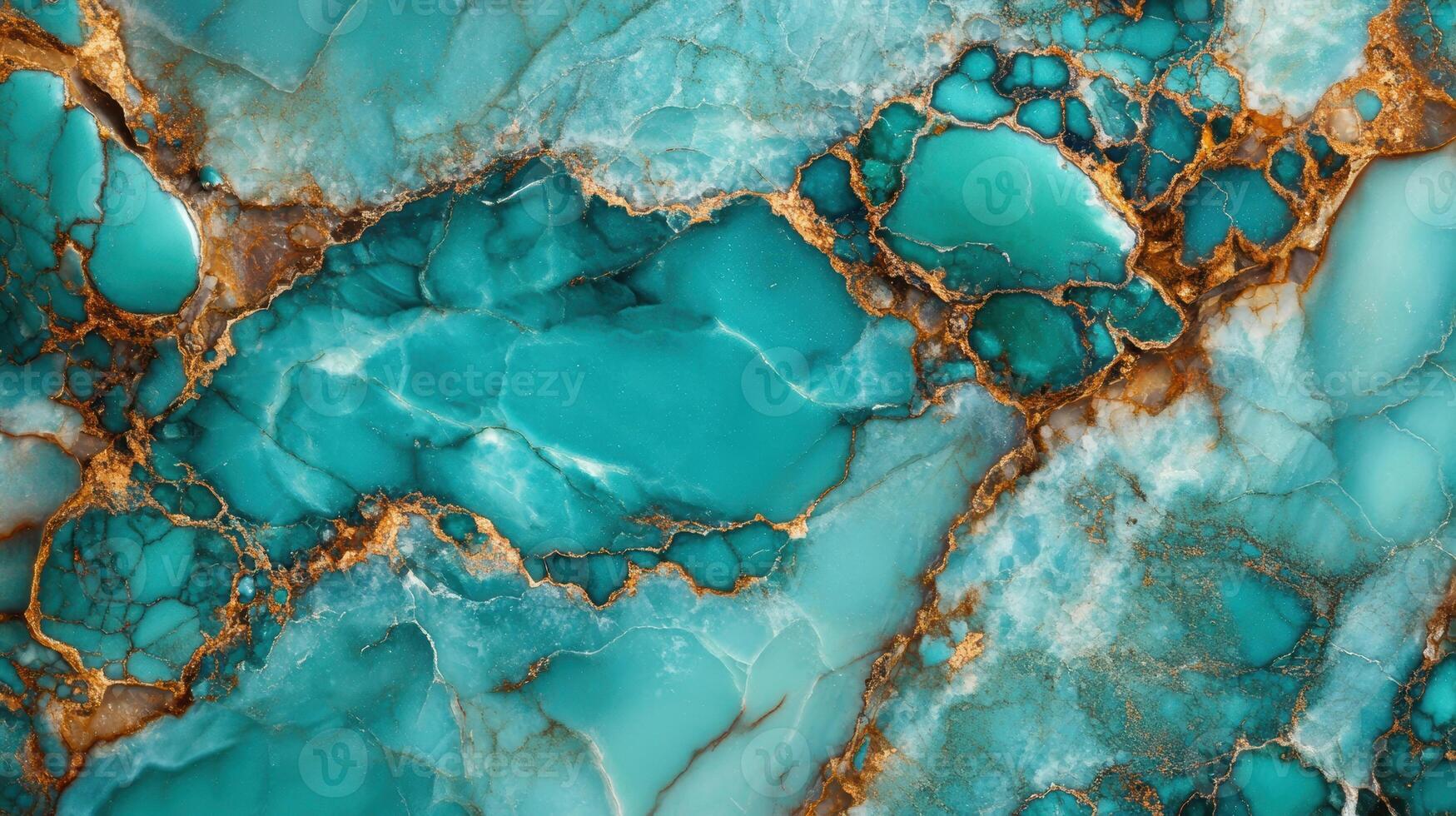 Turquoise stone with bold blue color and intricate gold veins photo