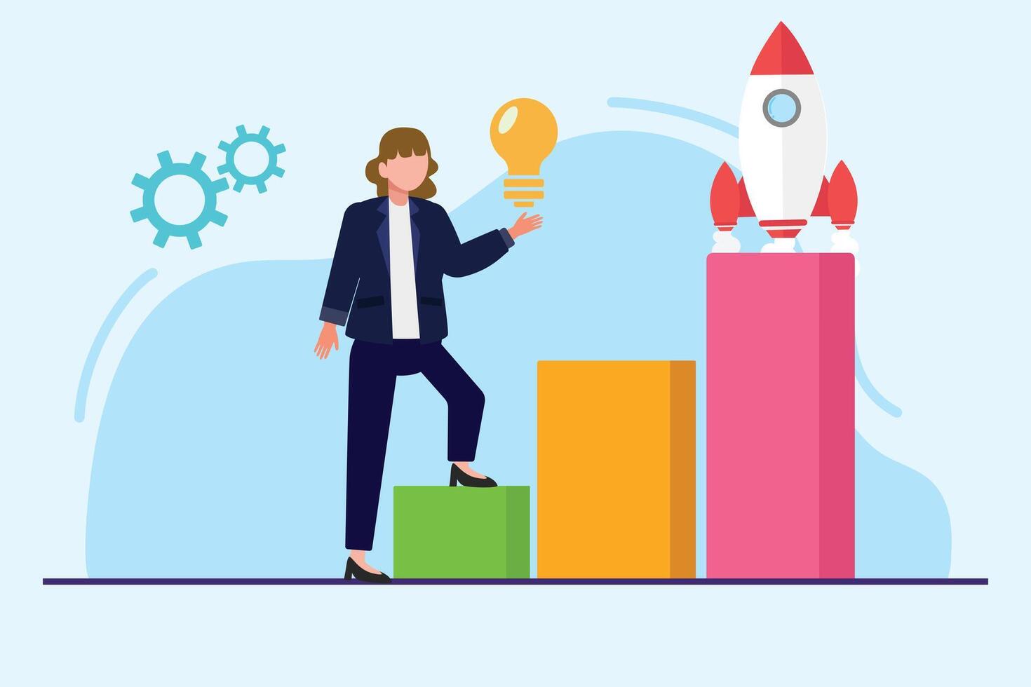 Startup business concept. Colored flat illustration isolated. vector