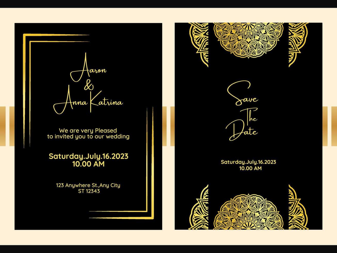 Watercolor Flowers Wedding card Invitation Template vector