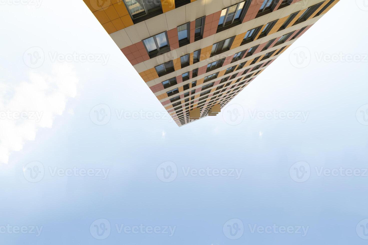 Typical residential high-rise buildings. Bottom view. angle photo