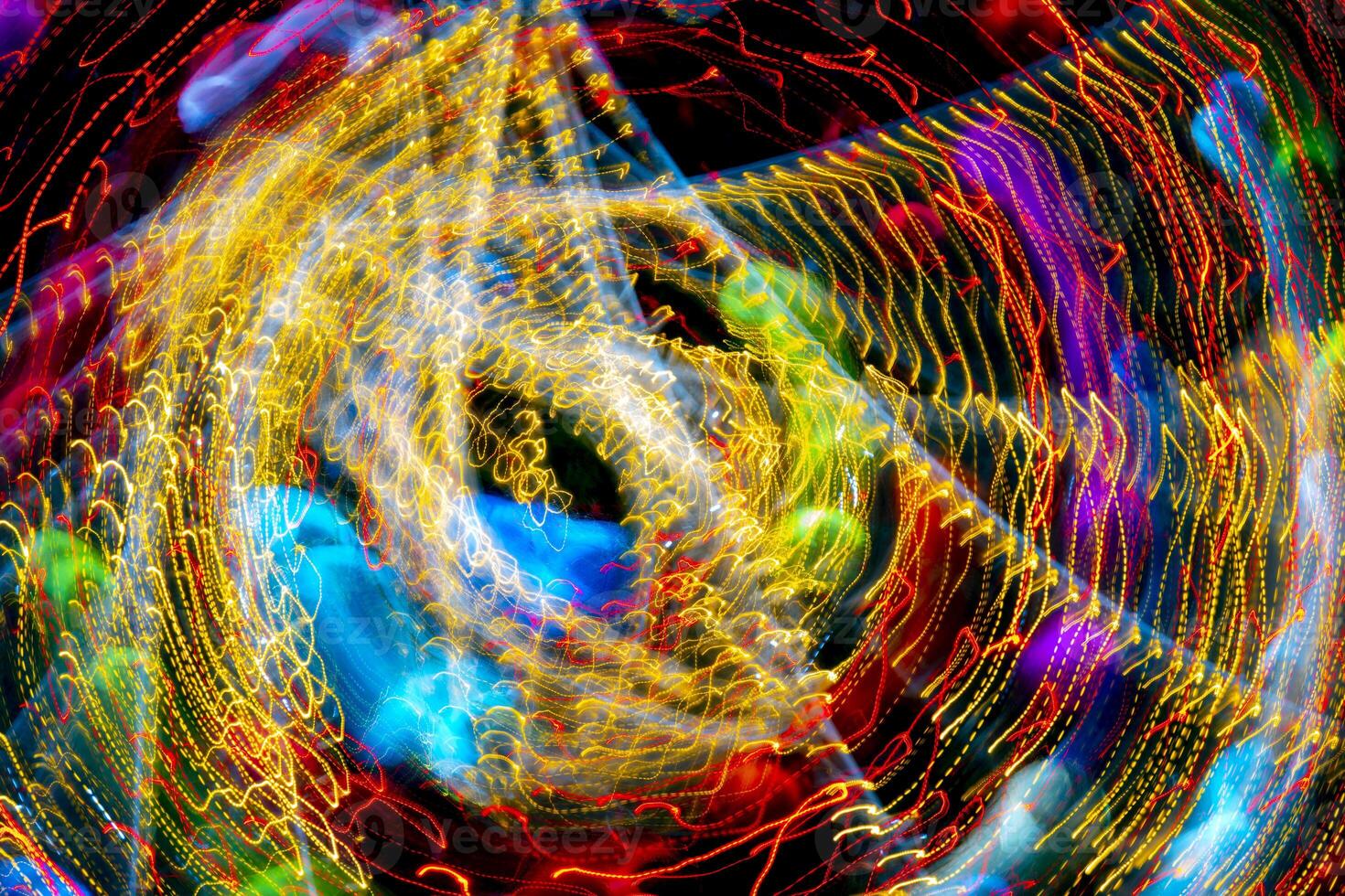 A pattern of glowing lines of light. Abstract design background. photo