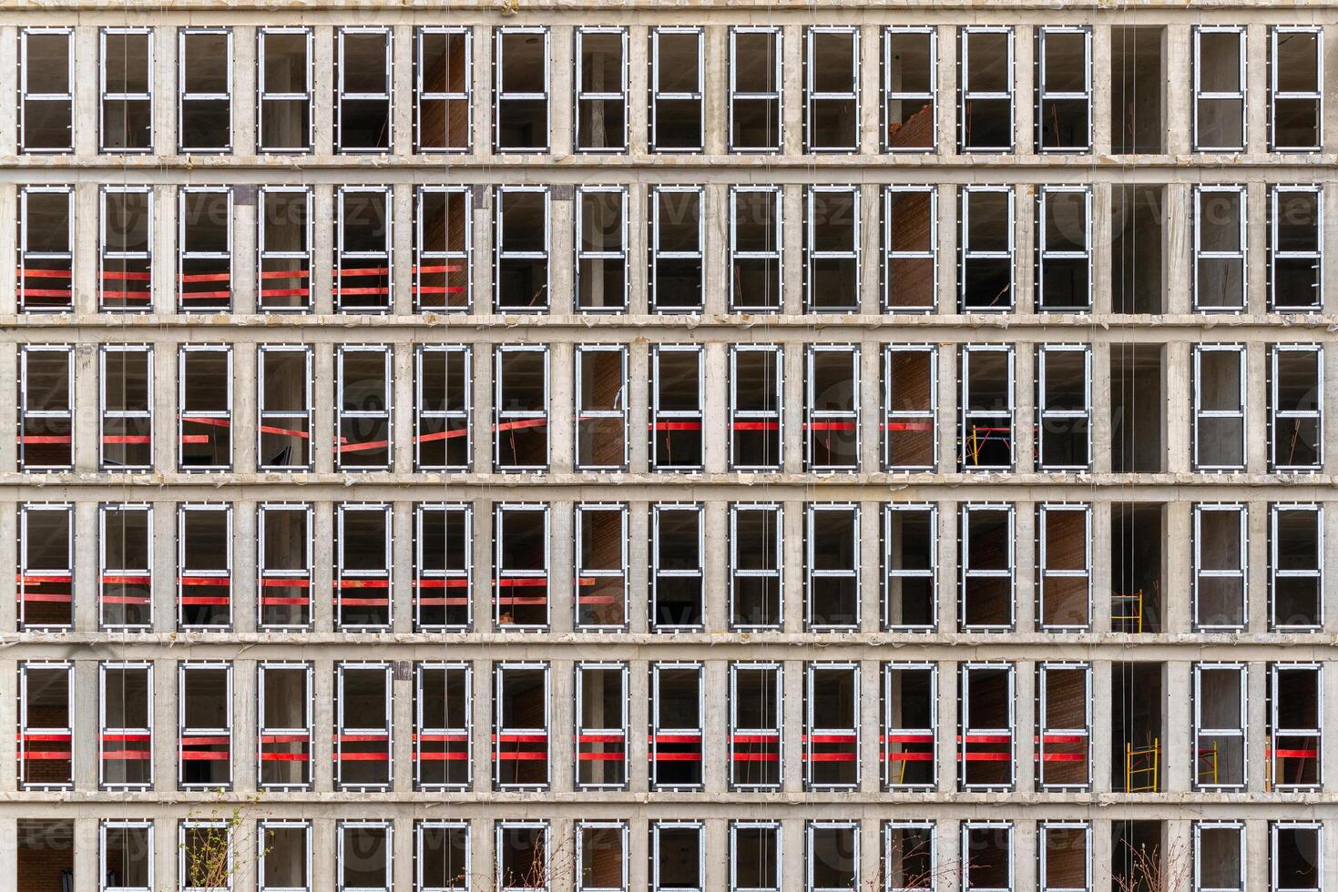 Facade of a house under construction. modern building industry. Sale and rental of real estate. photo