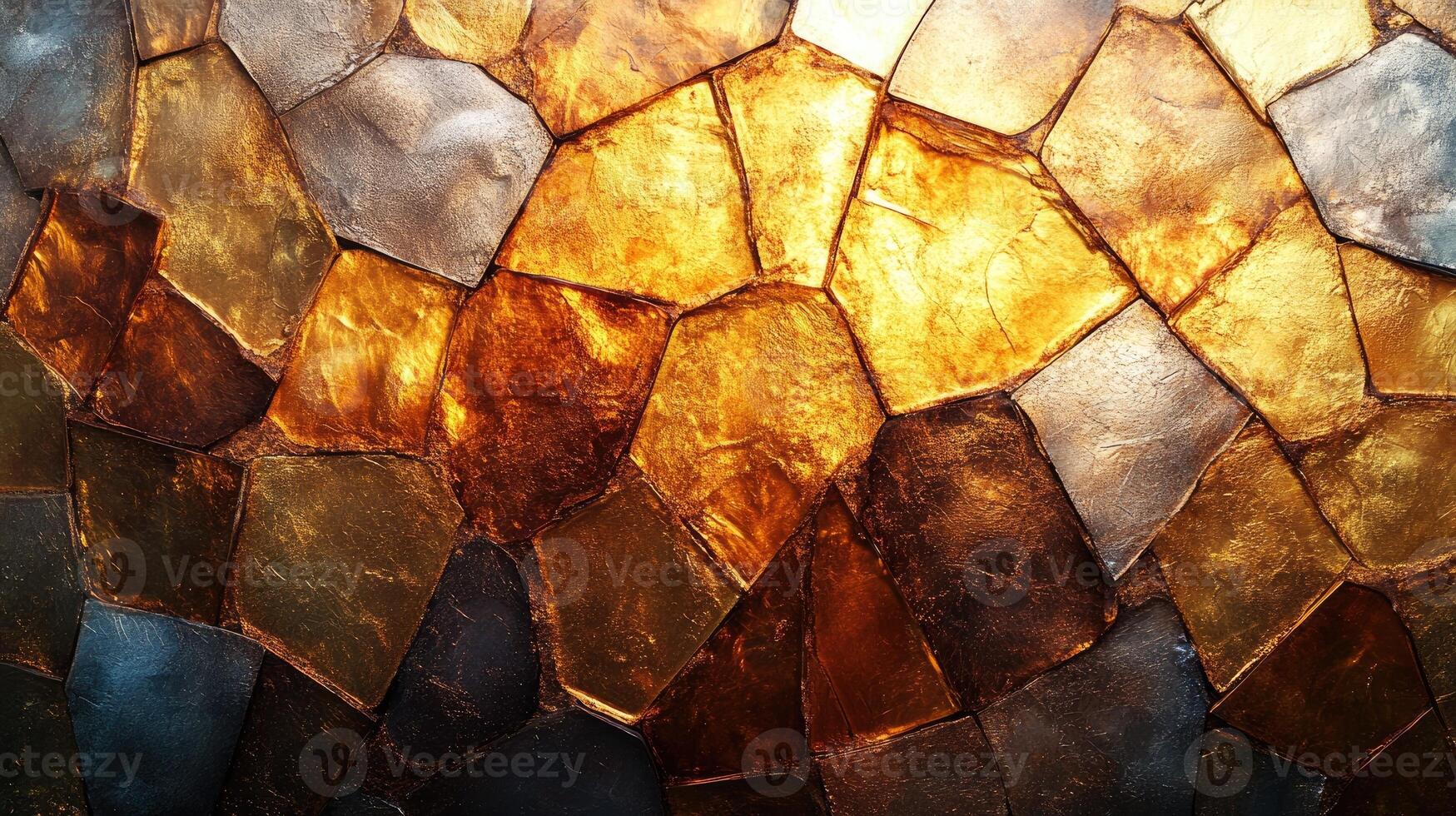 Golden and copper wall covering showing abstract pattern photo