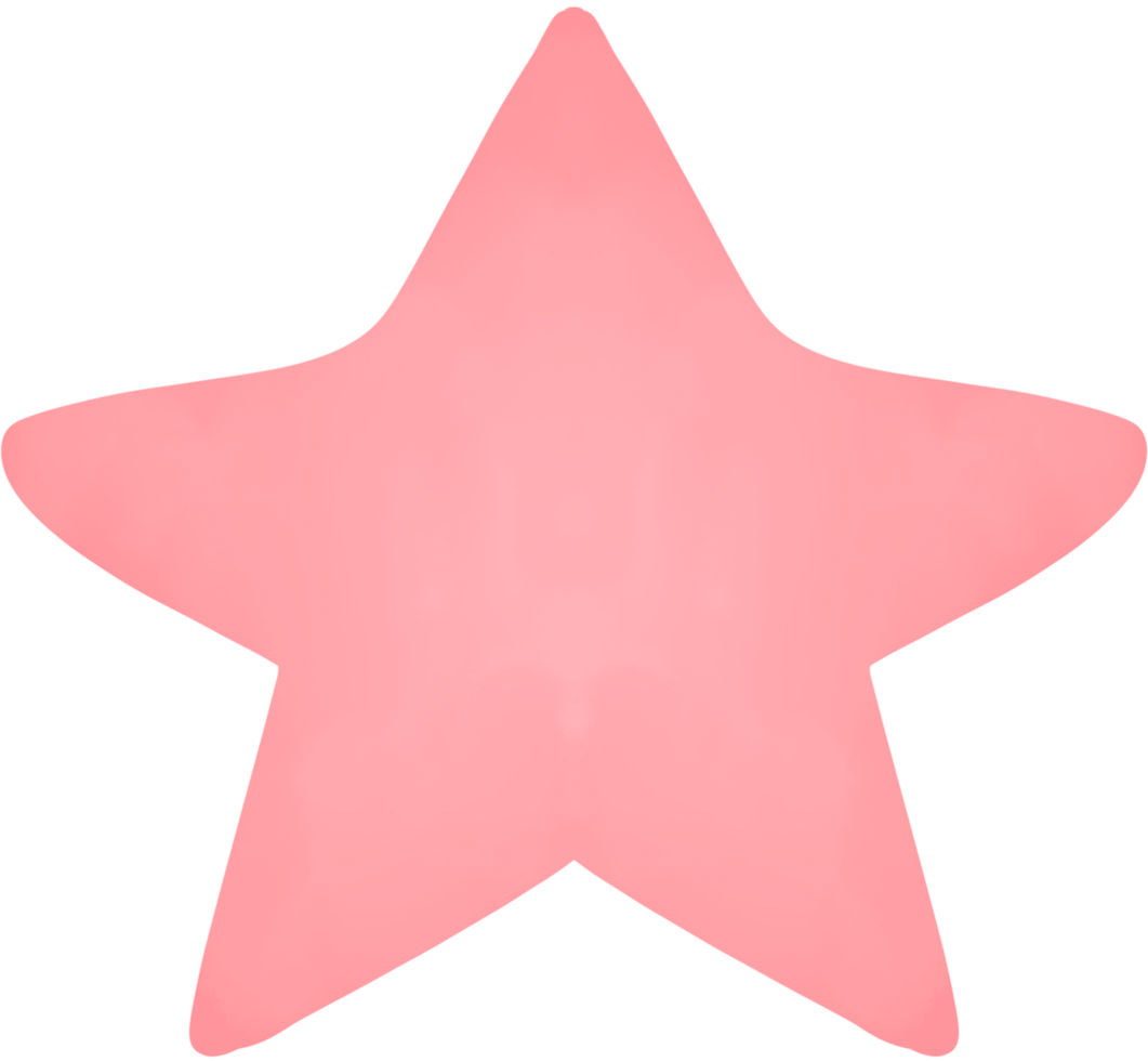 A Pink star clipart watercolor style png