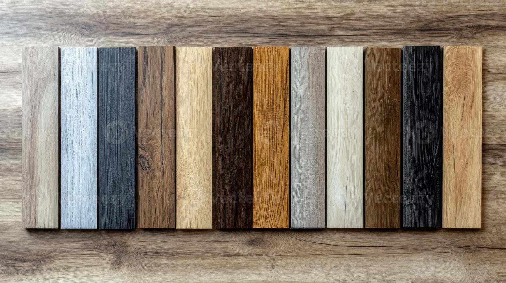 Choosing laminate flooring samples for new home renovation project photo