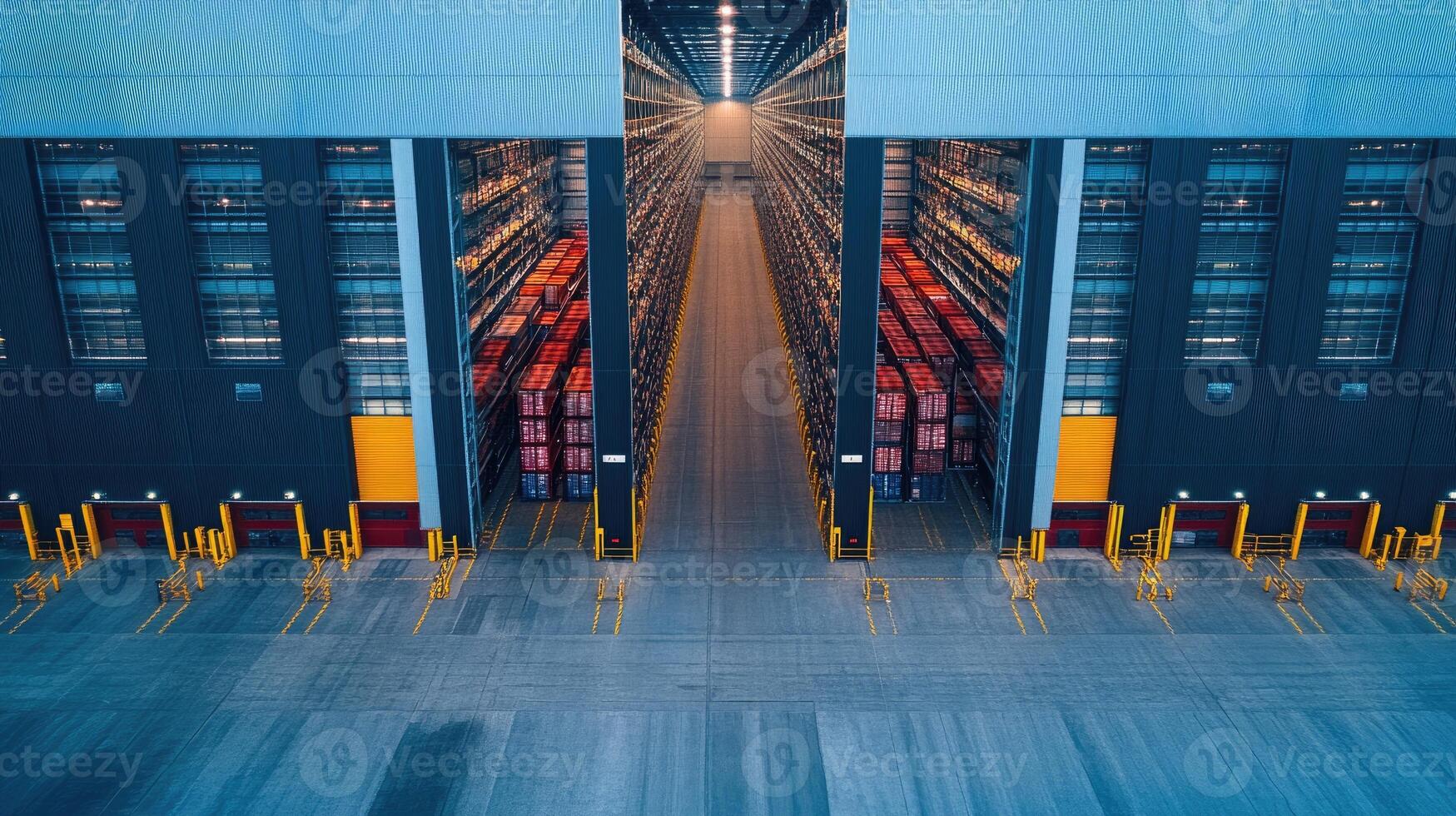 Large distribution warehouse organizing packages getting ready for shipment photo