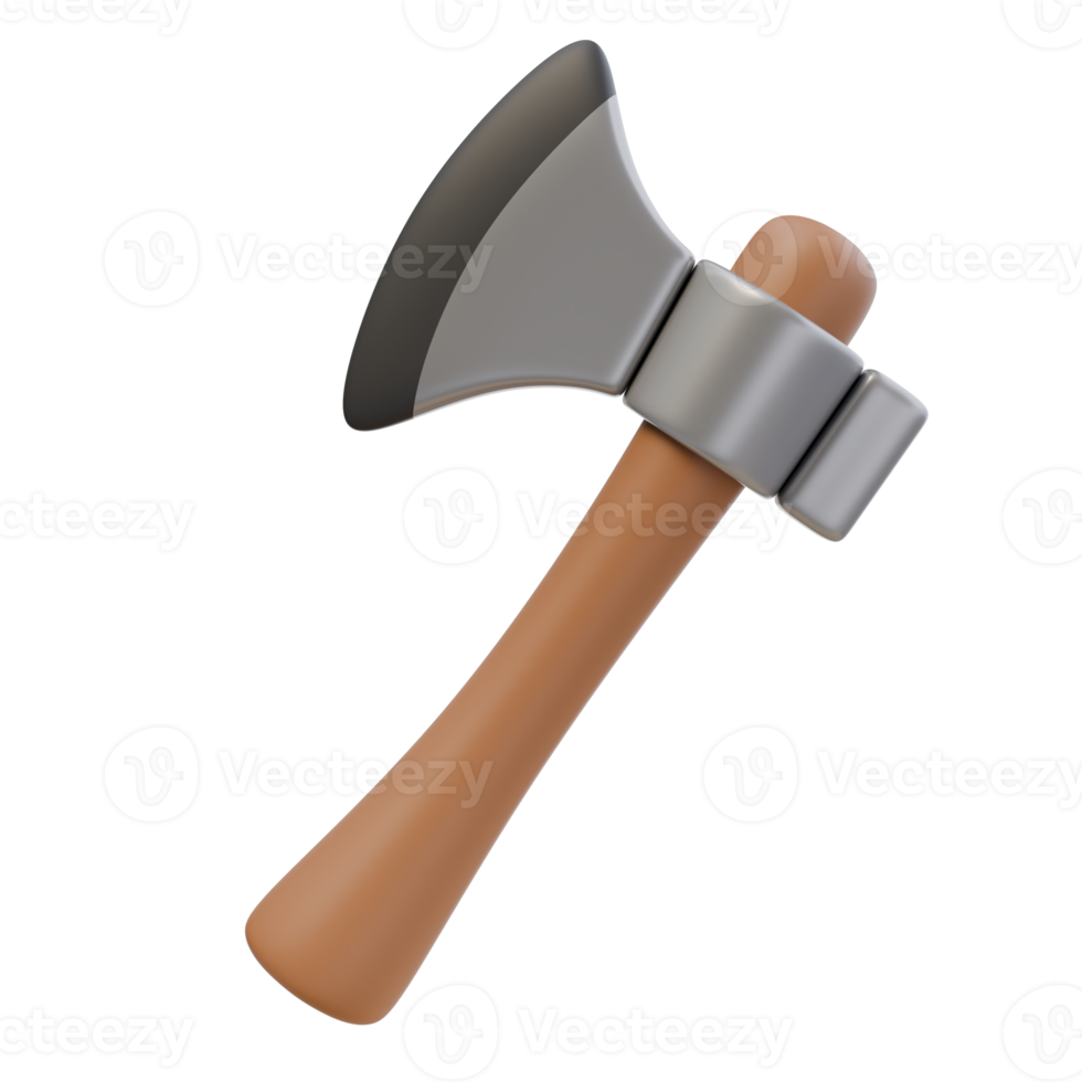 3D Icon Axe. Camping Hiking Tool Woodcutter Equipment. 3D Illustration Design for Website or Mobile App png