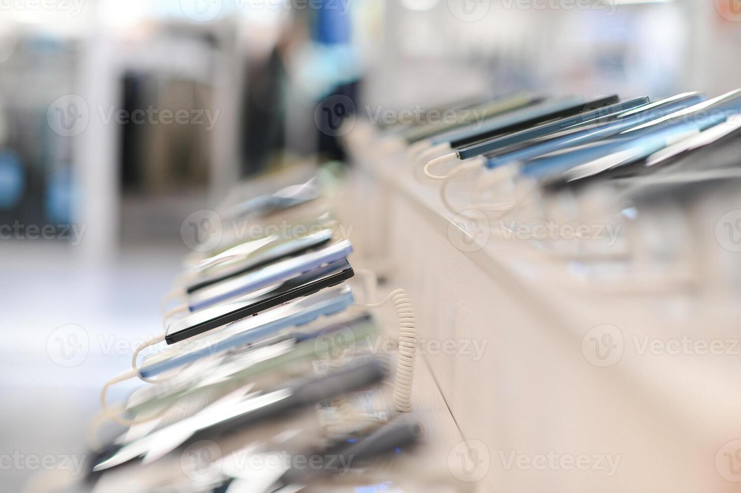 Smartphones in the store. In open access. Phones for sale photo