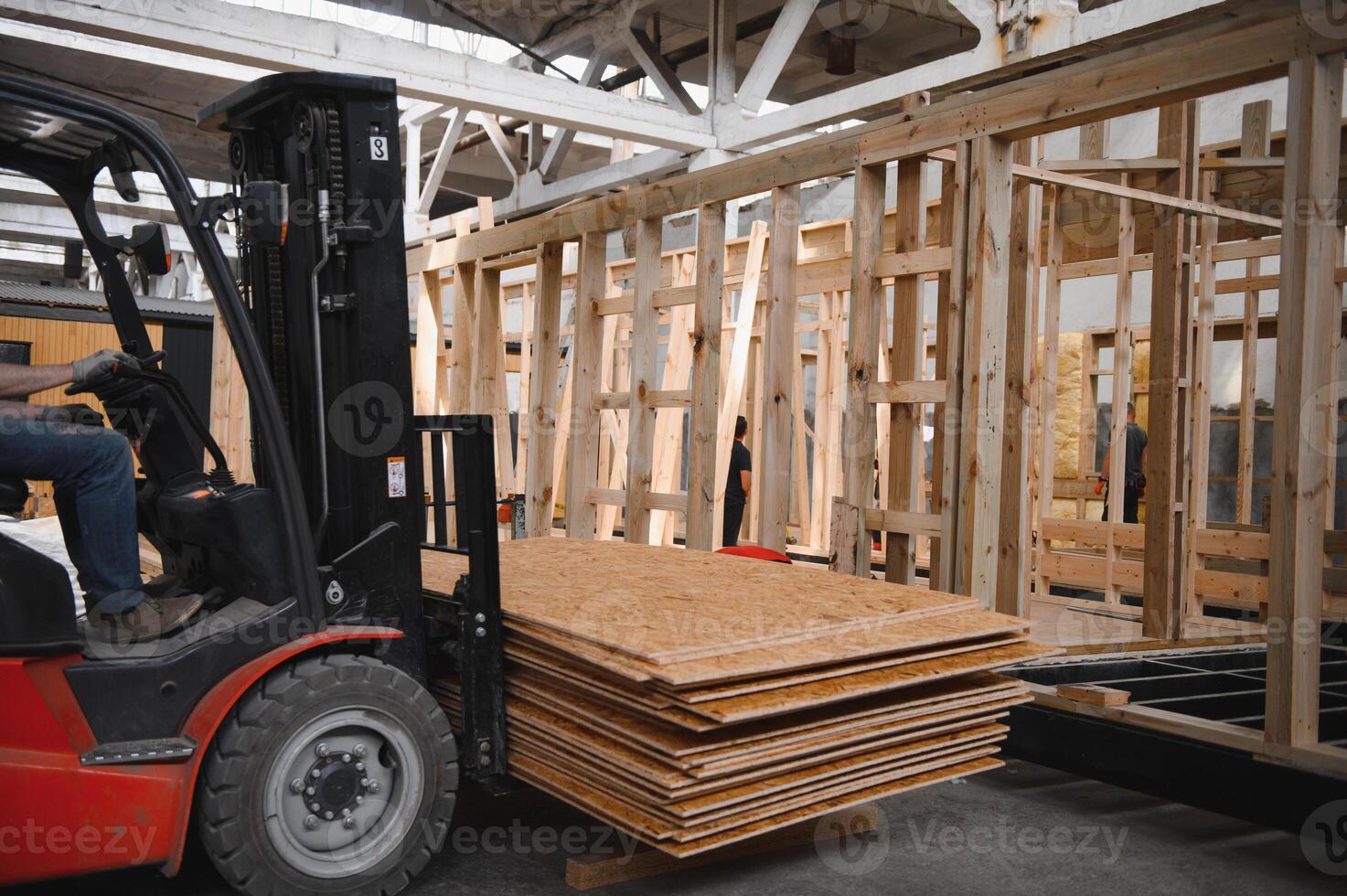 Workshop for the production of wooden modular houses photo