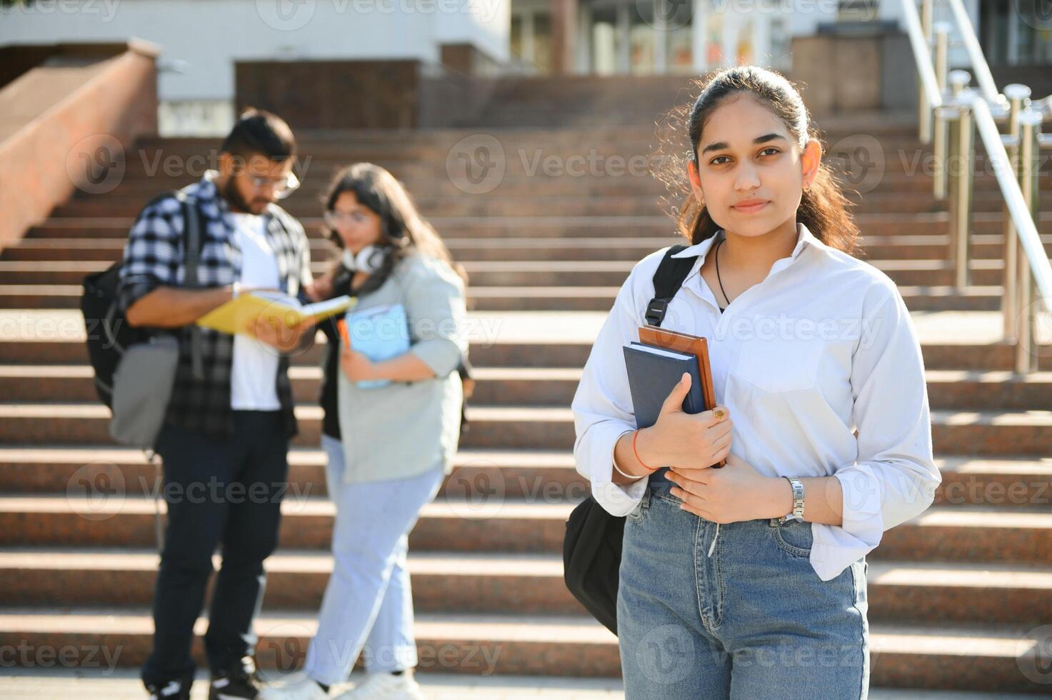 pretty indian college girl at the University photo