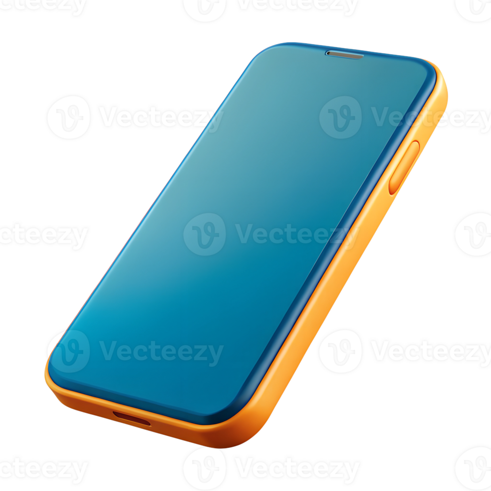 3d render style, smartfone, isolated on transparent background png